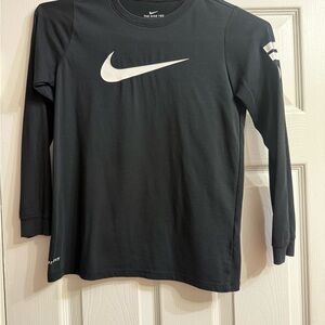 Nike Kids Black and White Long Sleeve Tee